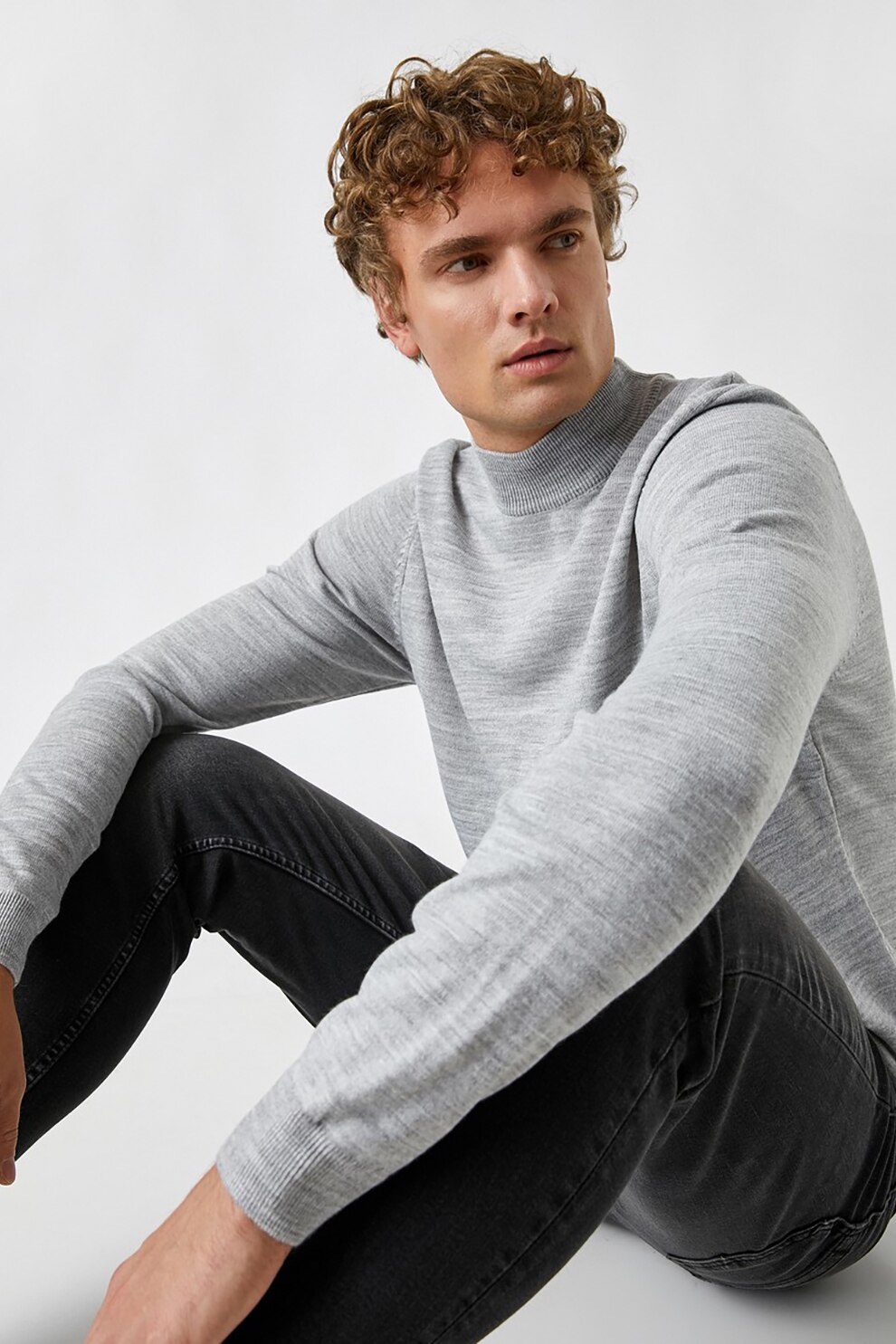 KOTON, Pulover cu terminatii striate, Gri