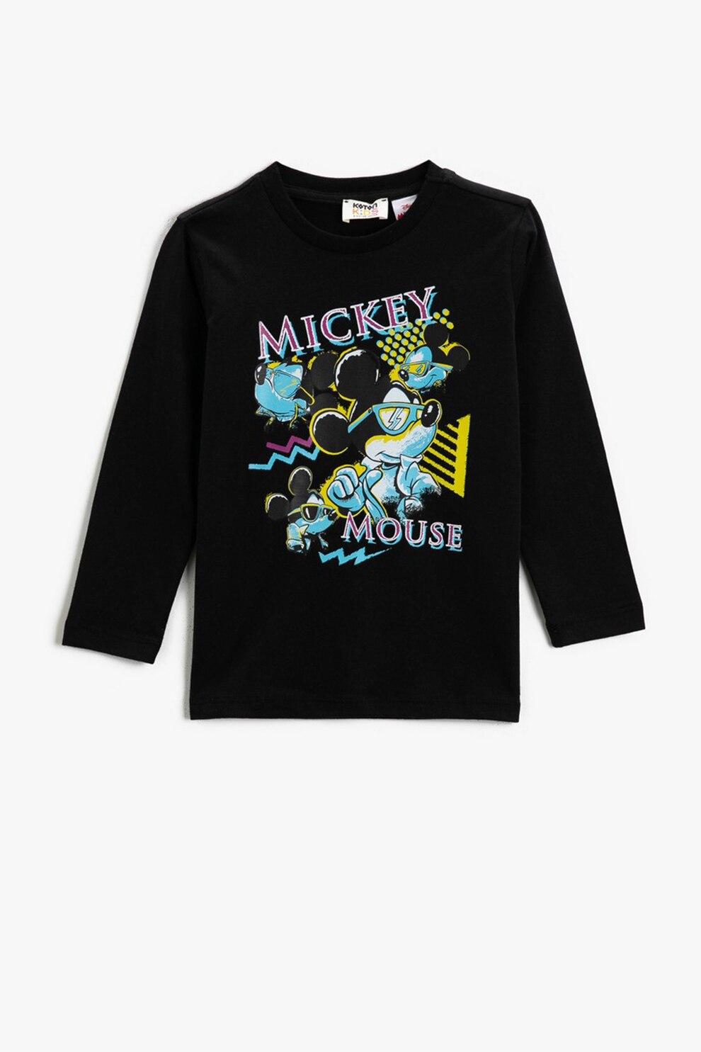 KOTON, Bluza cu imprimeu grafic, Negru/Albastru pastel