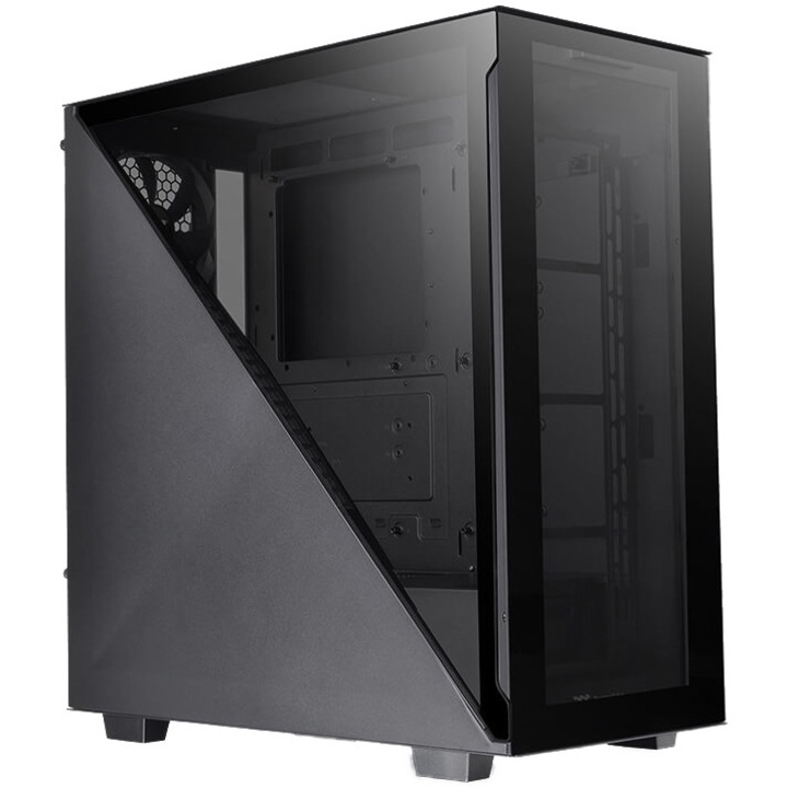 Компютърна кутия Thermaltake Divider 300 Tempered Glass, Mid-Tower, Без захранващ блок, ATX, Black