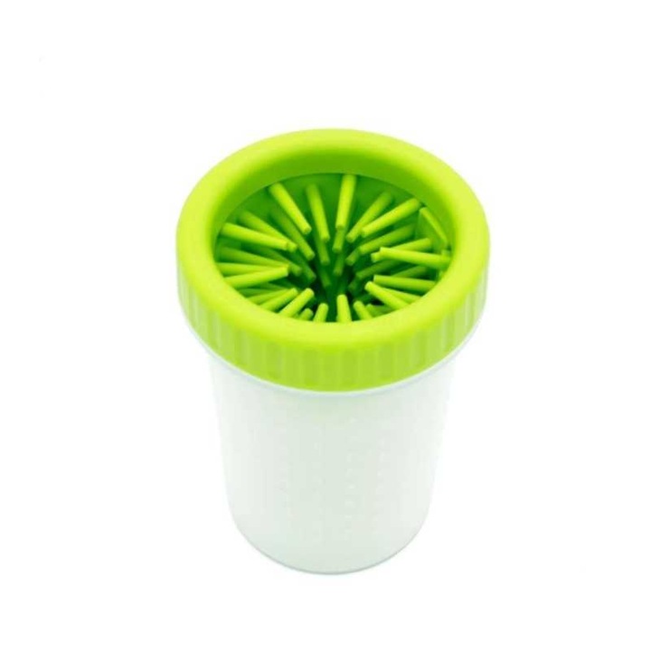 Dispozitiv curatare si dezinfectare labute animale, 10 x 15 cm, marime L, silicon, Verde, JMB-BBL3274