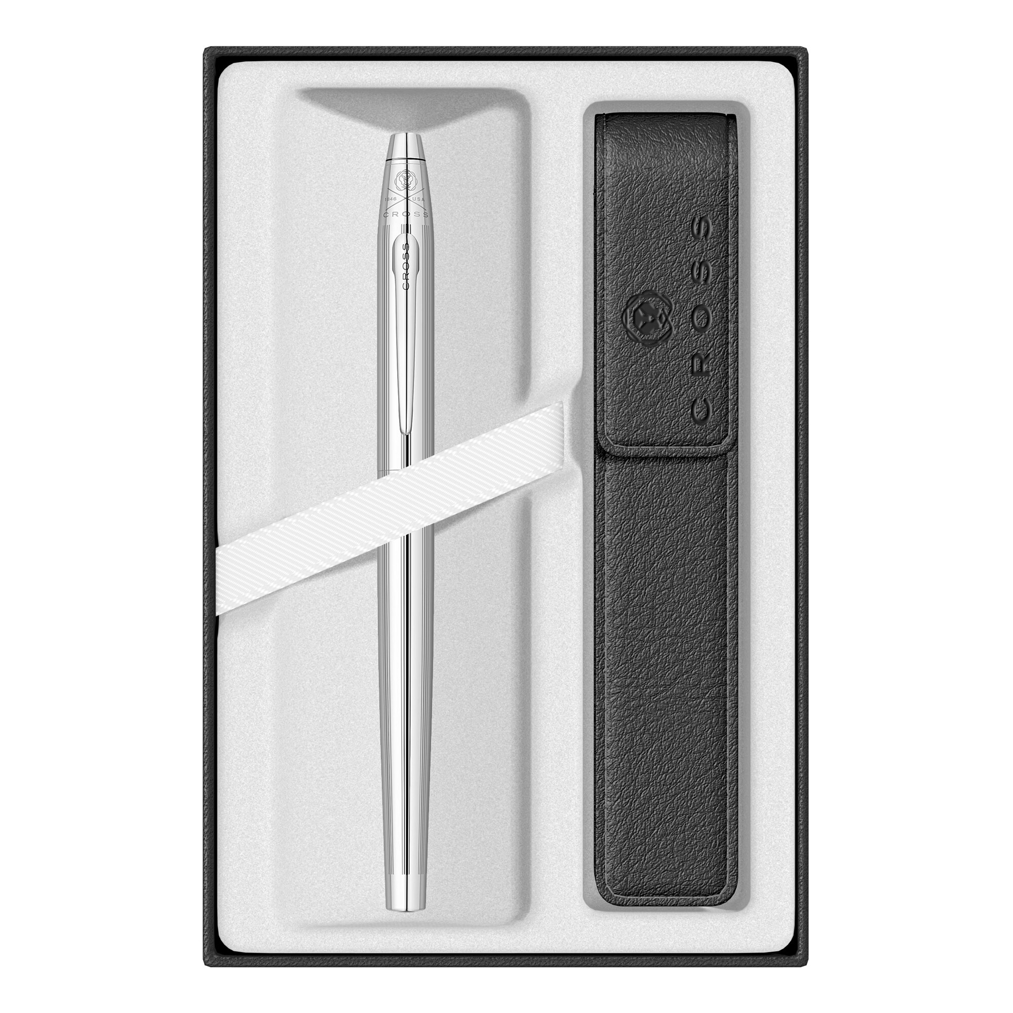 Stilou Cross Classic Century Chrome in caseta cadou cu etui piele