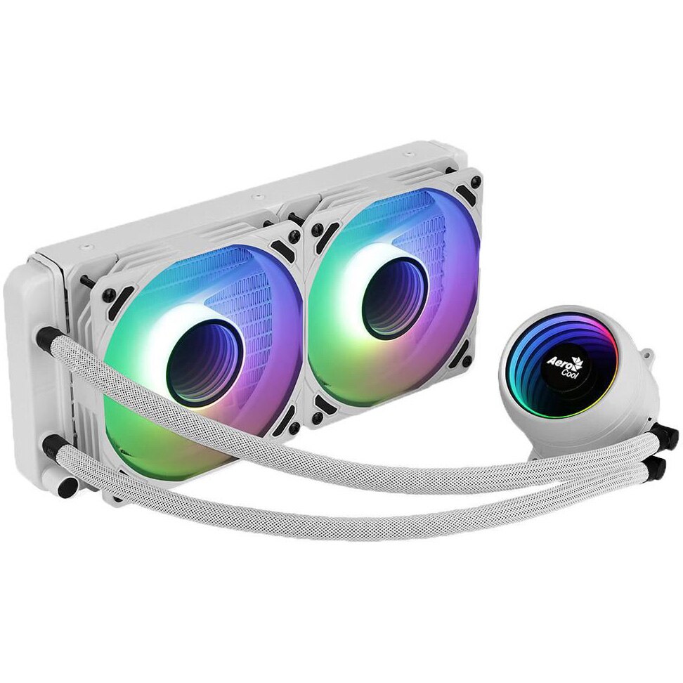 Cooler procesor Aerocool Mirage L240 White aRGB, compatibil AMD/Intel