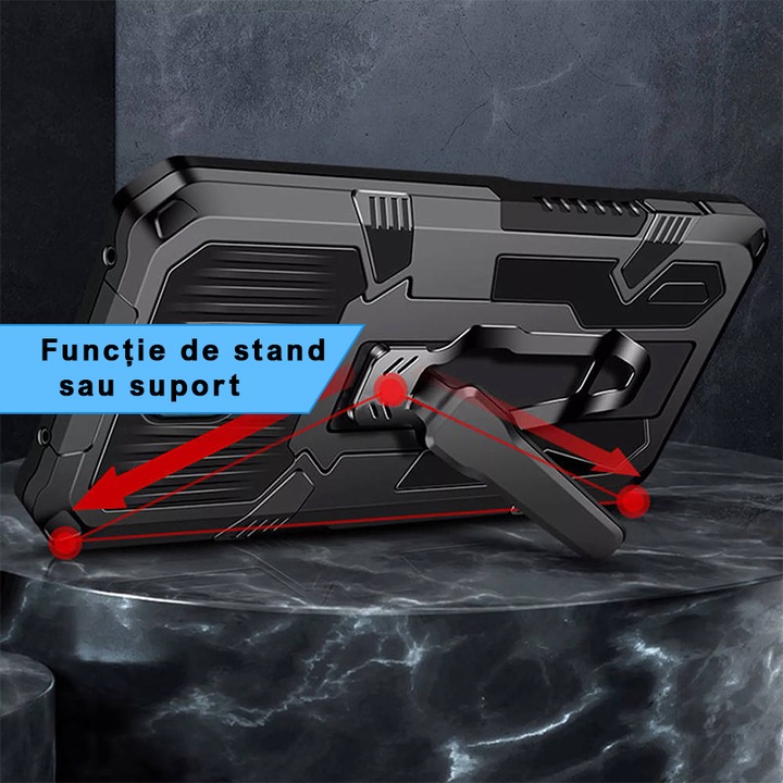 Xiaomi 11 Lite védőtok, Aziao Tech Performance Design, Shield Armor, Hard TPU, Tank Stand, Top Protection, Fekete