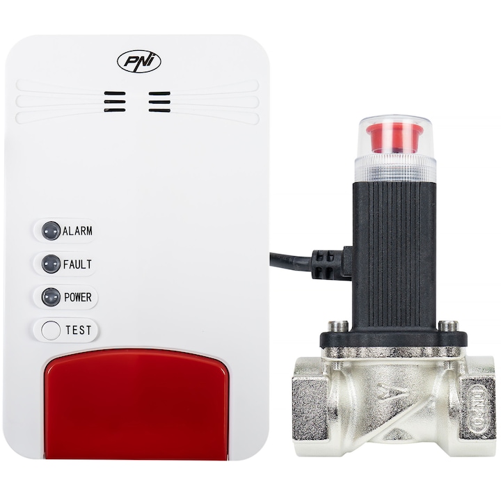 Kit PNI Safe House Dual Gas 250 cu senzori pentru 2 tipuri de gaz monoxid de carbon (CO) si gaze naturale si electrovalva 3/4 inch