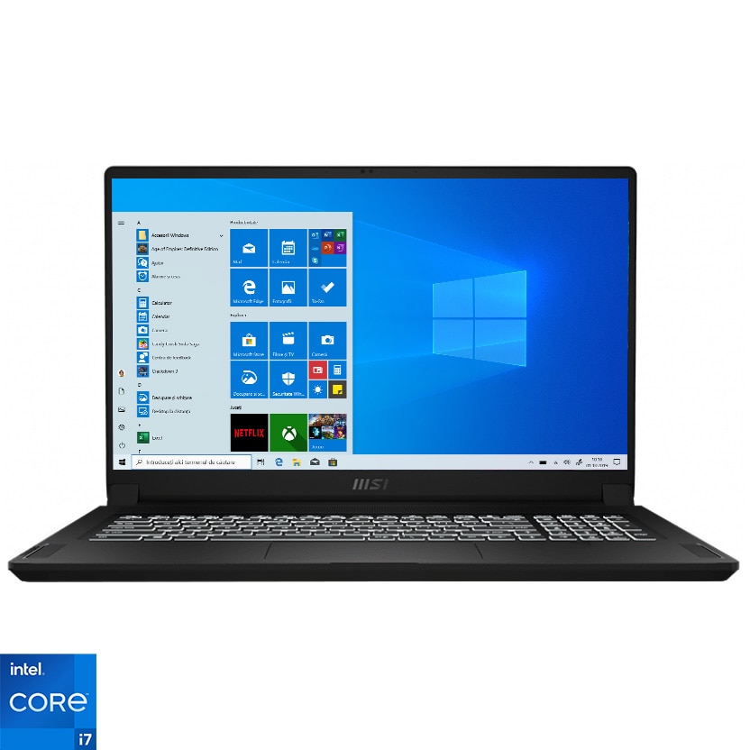Laptop Gaming MSI Creator 17 cu procesor Intel Core i7-11800H, 17.3