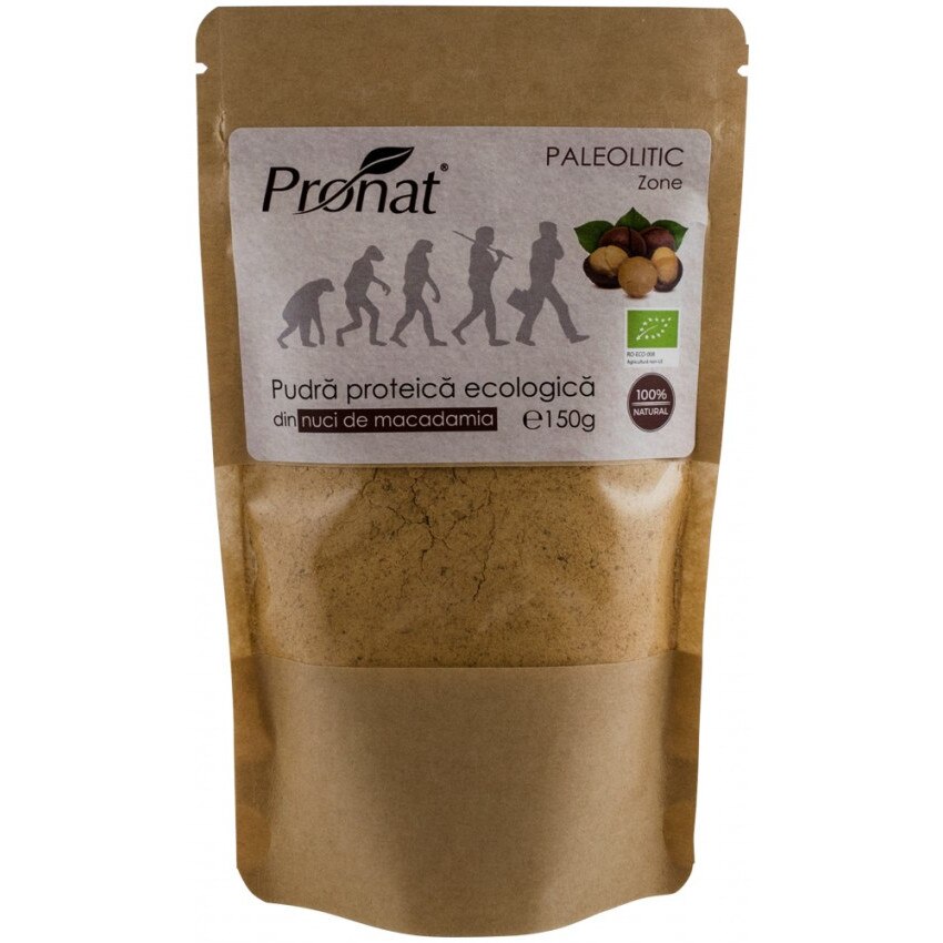 Pudra proteica bio din nuci de macadamia, 150 g,Pronat