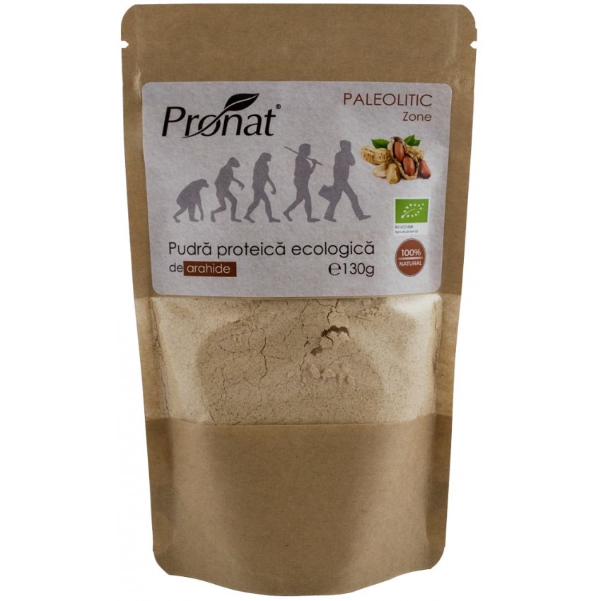 Pudra proteica bio de arahide, 130 g,Pronat