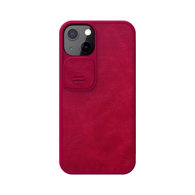 Husa Flip Cover Premium, Piele Ecologica, Nillkin Qin Leather Pro Compatibila Cu iPhone 13, Rosu