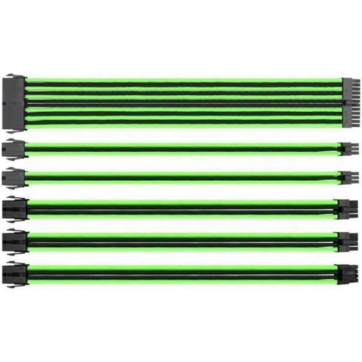 Kit cabluri alimentare Thermaltake TtMod mesh-uite Black/Green