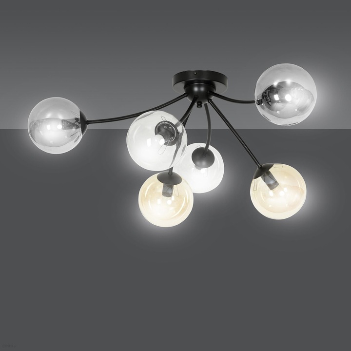 Плафон Emibig Bamba, 3x40w E14, Черен/Многоцветен