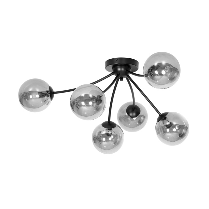 Плафон Emibig Bamba, 6x40w E14,Черен/графит