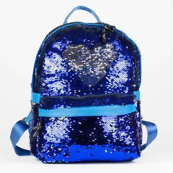 Rucsac cu paiete reversibile albastru si argintiu Rucsac cu paiete reversibile albastru si argintiu