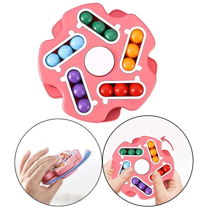 Интелигентна играчка, Rubik's Spinner, която развива креативността на децата, Premium, Розово, Оригинални оферти