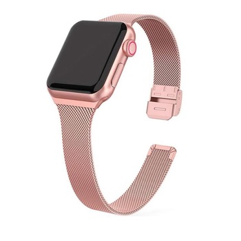 Curea otel inoxidabil Tech-Protect Thin Milanese compatibila cu Apple Watch 1/2/3/4/5/6/7/SE (38/40/41mm) Rose Gold Curea otel inoxidabil Tech-Protect Thin Milanese compatibila cu Apple Watch 1/2/3/4/5/6/7/SE (38/40/41mm) Rose Gold