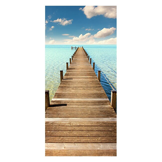 Fototapet vlies pentru usa - Port turcoaz - 70 x 210 cm