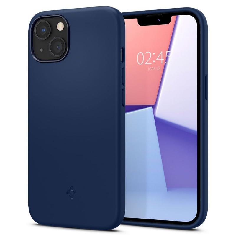 Carcasa Spigen Silicone Fit compatibila cu iPhone 13 Navy Blue