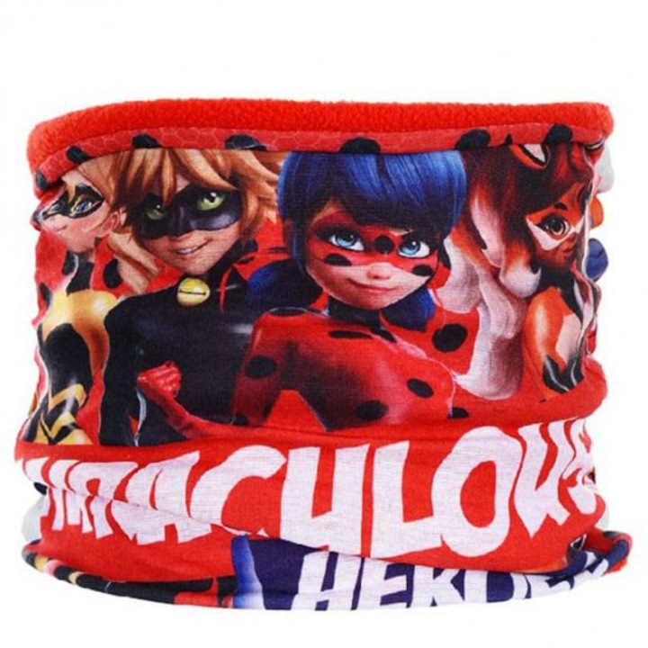 Guler esarfa copii, Miraculous Ladybug, Multicolor, Universal