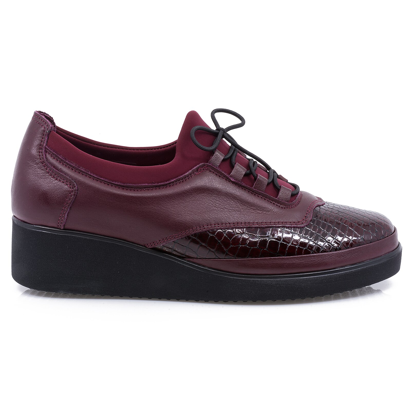 Pantofi dama, Caspian, Cas-84, casual, piele naturala, Bordo