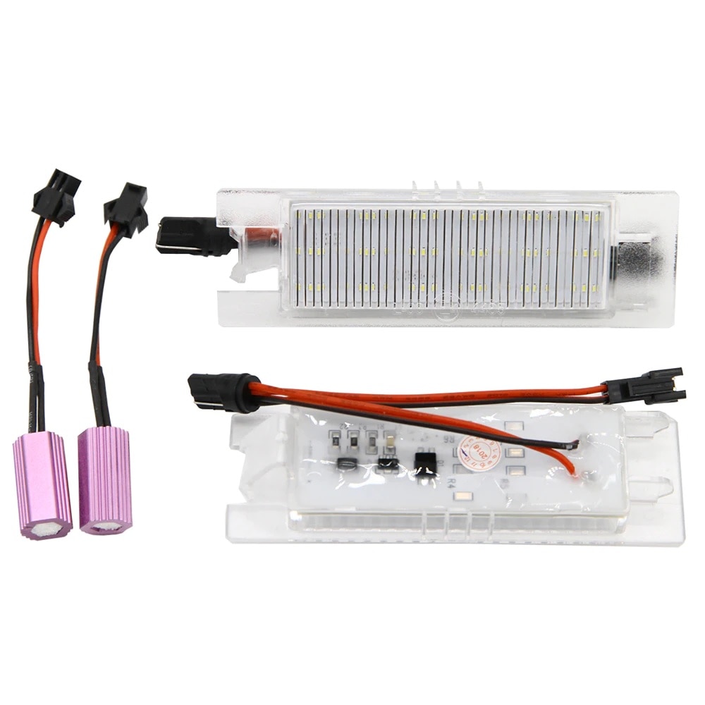 Set 2 lampi numar led 6000k alb-rece pentru Opel Zafira Astra Insignia Corsa Vectra Alfa Romeo 147 156 159 166 Fiat punto