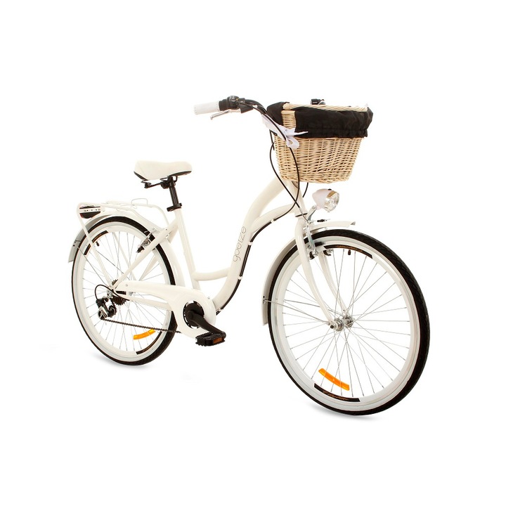 Bicicleta Vintage cu cos Goetze, Mood26_Bialy_CzBiOp_WBW, Otel, 26 Inch, Alb