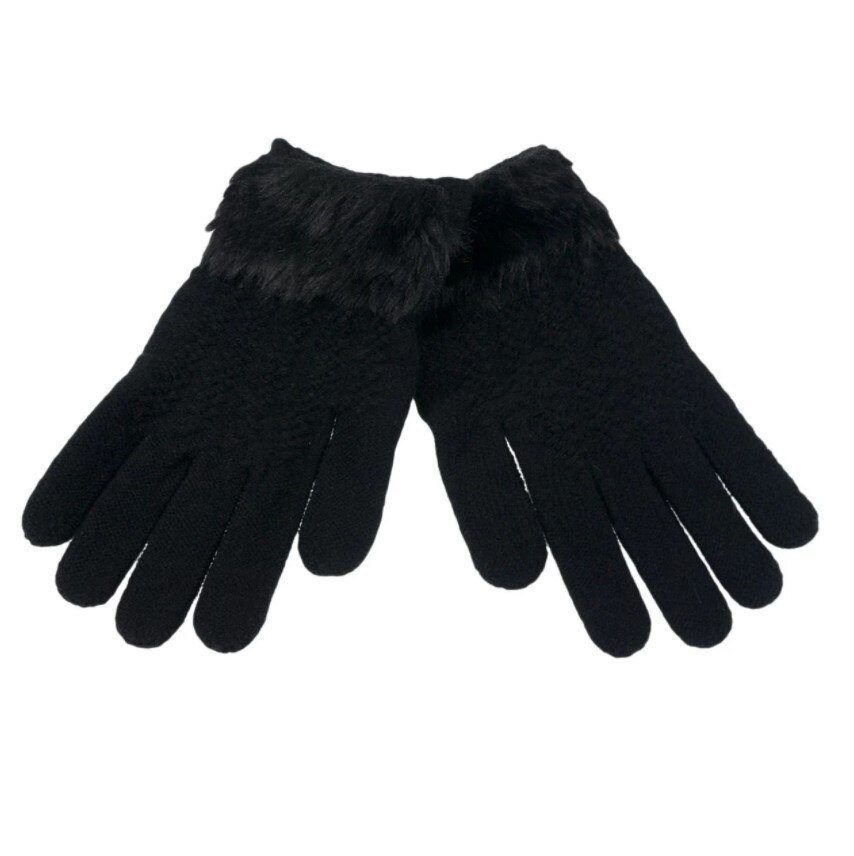 Manusi dama, Zola®, de iarna, negre, model cu blanita, marime universala