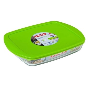 Vas dreptunghiular cu capac Pyrex, sticla termorezistenta, 40 x 27 x 7 cm, 4.5 L Vas dreptunghiular cu capac Pyrex, sticla termorezistenta, 40 x 27 x 7 cm, 4.5 L