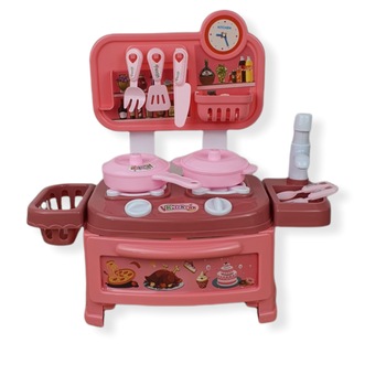 Mini bucatarie pentru copii Happy Little Chef, cu accesorii incluse, roz, 30 cm Mini bucatarie pentru copii Happy Little Chef, cu accesorii incluse, roz, 30 cm
