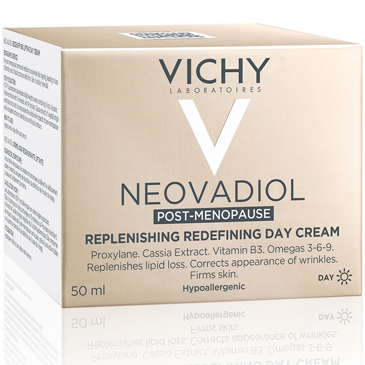 Crema de zi cu acid hialuronic Vichy Neovadiol Post-Menopause cu efect de refacere a lipidelor si redefinire,50ml