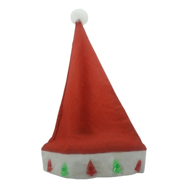 Caciulita de Craciun,Flippy, Rosie, cu brazi in 2 culori, lumini LED si muzica, marime universala, poliester