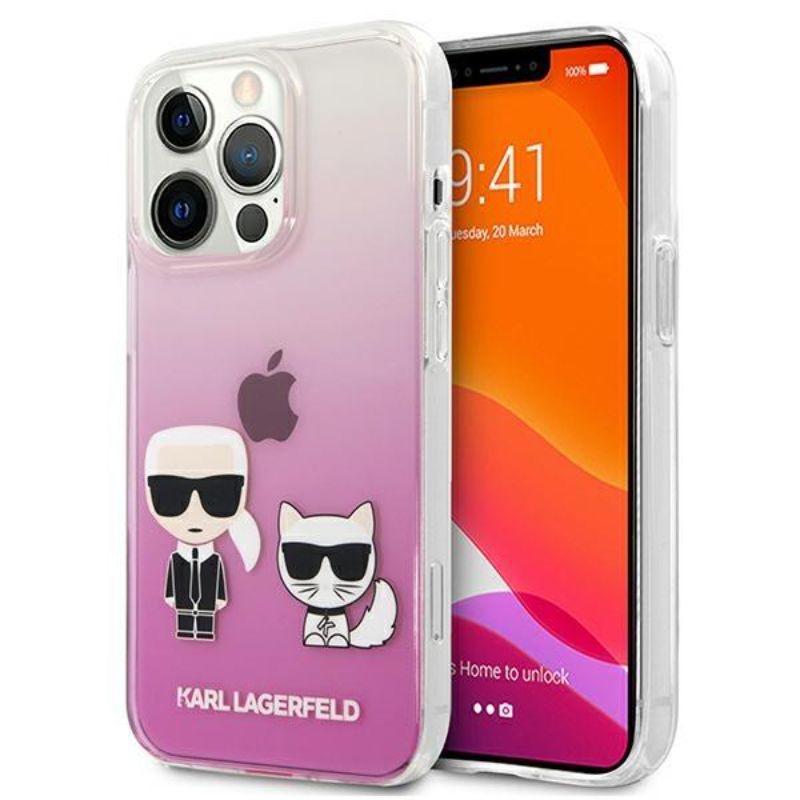 Husa Karl Lagerfeld Karl & Choupette compatibila cu iPhone 13 Pro, Pink