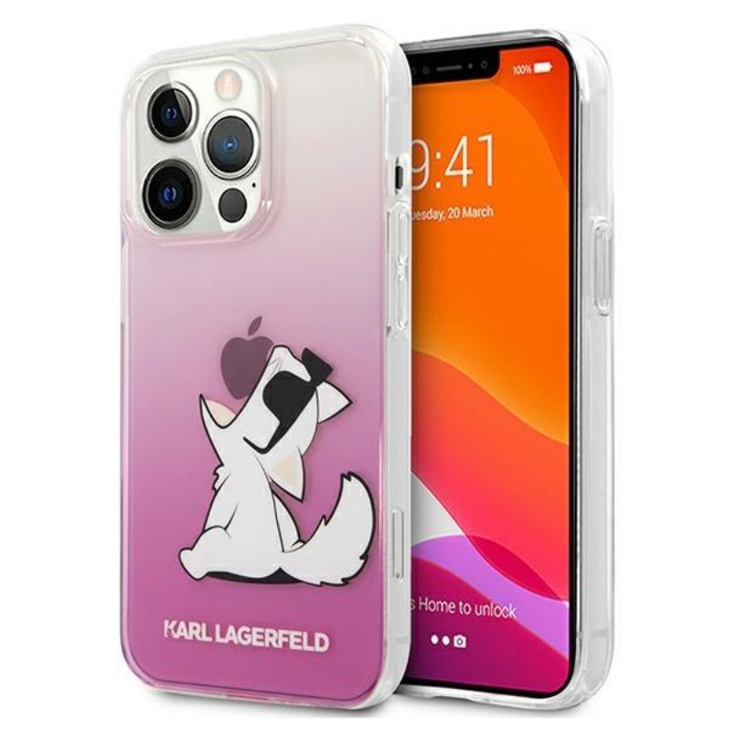 Husa Karl Lagerfeld Choupette Fun compatibila cu iPhone 13 Pro, Roz