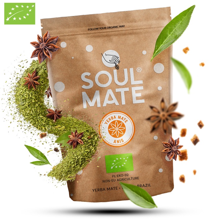 Yerba Mate BIO Tea, Soul Mate, Organica Anis, Gyógynövényes, 500 g