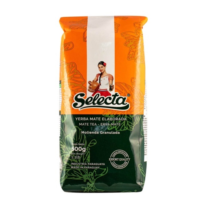 Yerba Mate Tea, Selecta, Elaborada Con Palo Tradicional, Gyógynövényes, 0.5 kg