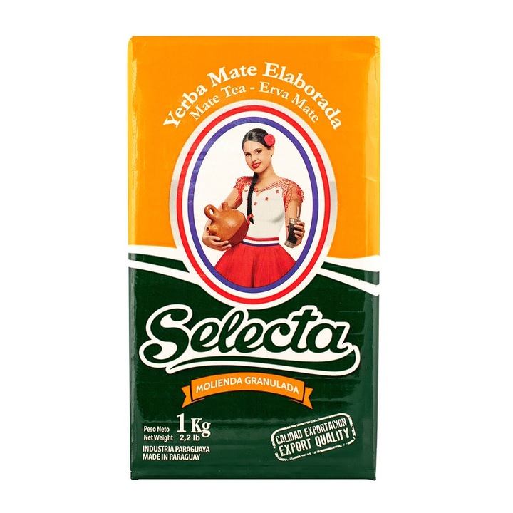 Yerba Mate Tea, Selecta, Elaborada Con Palo Tradicional, Gyógynövényes, 1 kg