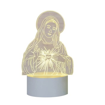 Lampa De Veghe 3D LED, Maica Domnului, 7 Culori, Lumina Ambientala, Alimentare USB cu Incarcator priza si/sau 3 baterii AA Lampa De Veghe 3D LED, Maica Domnului, 7 Culori, Lumina Ambientala, Alimentare USB cu Incarcator priza si/sau 3 baterii AA