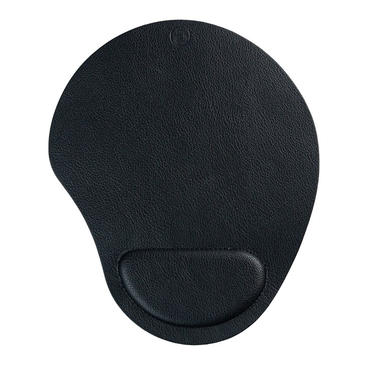 Mousepad ergonomic, piele PU, Unika, 24 x 20 cm, negru