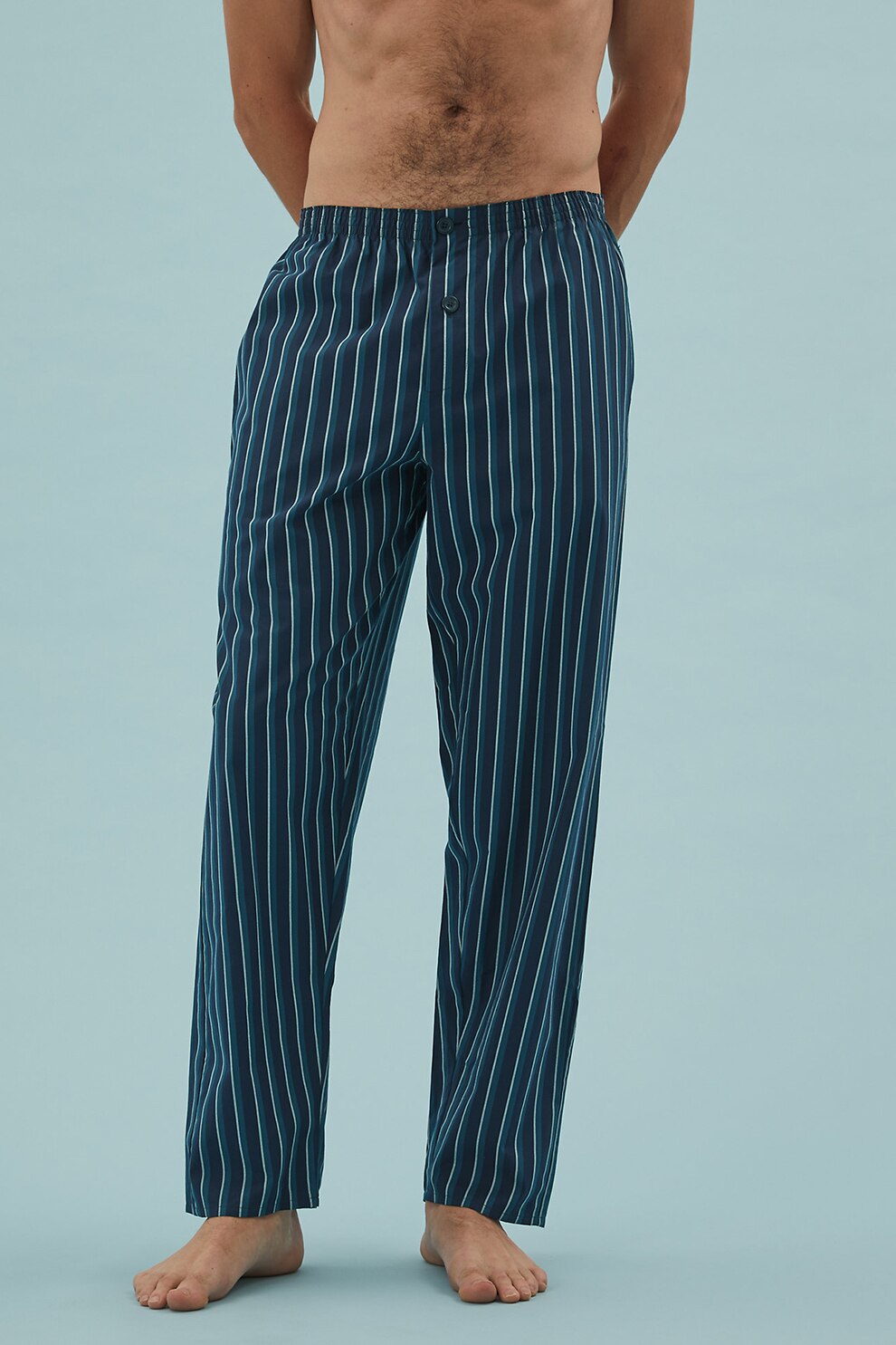 Marks & Spencer, Pijama relaxed fit in dungi, Verde/Alb