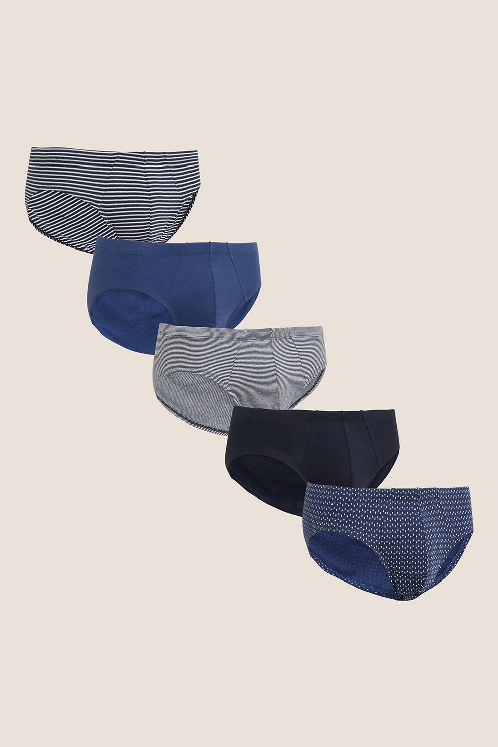 Marks & Spencer, Set de chiloti - 5 perechi, Bleumarin/Alb/Gri