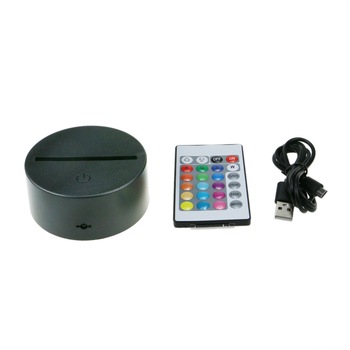 Baza led RGB, pentru acrilic, 16 culori, cu telecomanda, alimentare USB Baza led RGB, pentru acrilic, 16 culori, cu telecomanda, alimentare USB