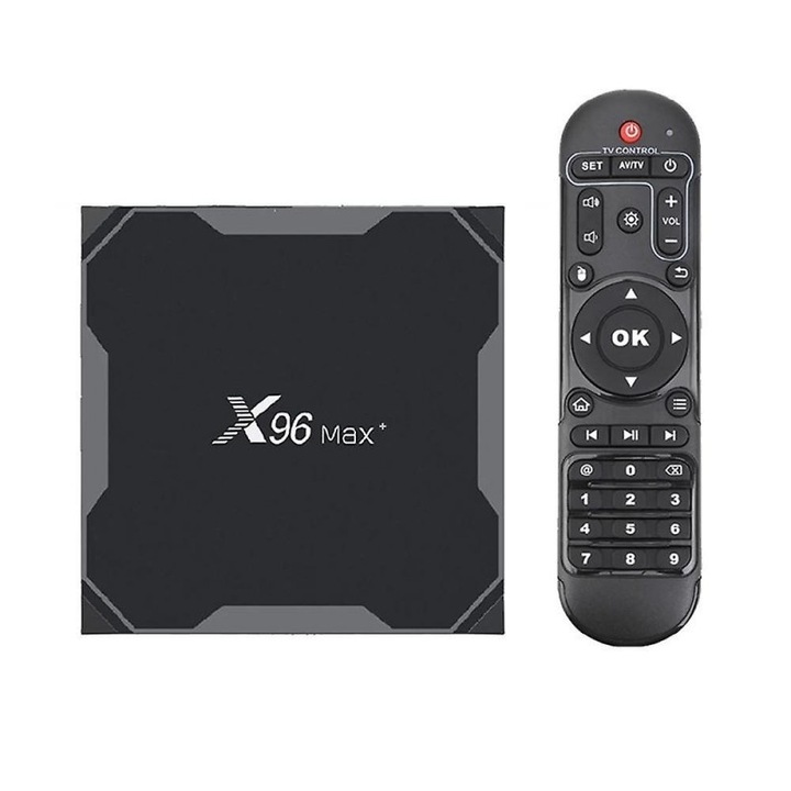 Мини компютър за ТВ кутия Techstar® X96 Max+, процесор 3xS905, Android 9, UHD 8K, 4GB RAM LPDDR4, 32GB ROM, WiFi DualBand, Bluetooth, Gigabit, дистанционно управление