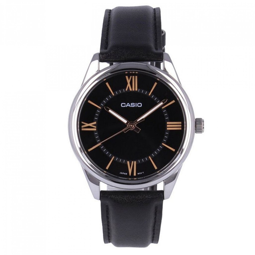 Casio MTP-V005L-1B5UDF Orologio Uomo Analogico – Cinturino In Pelle Nero – Vetro Minerale – Impermeabile