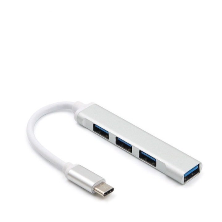 Hub zggzerg Type-C, Series Multiport 4 in 1, USB 3.0, Съвместим с Macbook