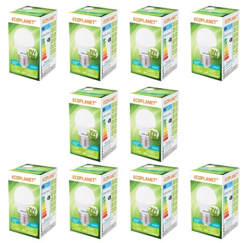 Set 10 buc - Bec LED Ecoplanet glob mic G45, E27, 7W (60W), 630 LM, F, lumina rece 6500K, Mat Set 10 buc - Bec LED Ecoplanet glob mic G45, E27, 7W (60W), 630 LM, F, lumina rece 6500K, Mat
