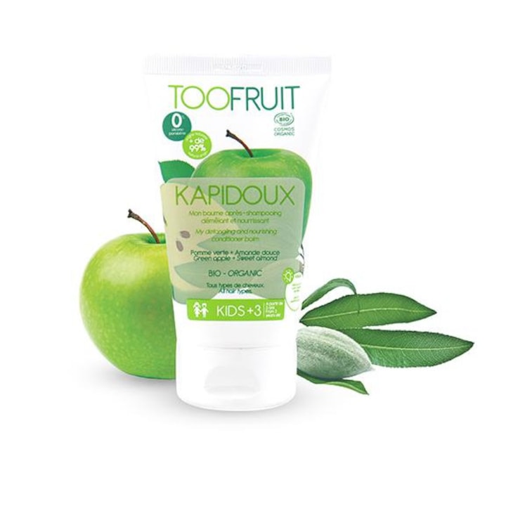 Био балсам за коса TOOFRUIT KAPIDOUX, с ябълка и бадем, 3+ години, 150 мл