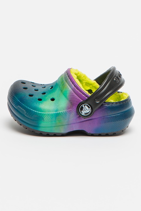 Crocs, Saboti slingback cu captuseala din material teddy Classic Line, Multicolor