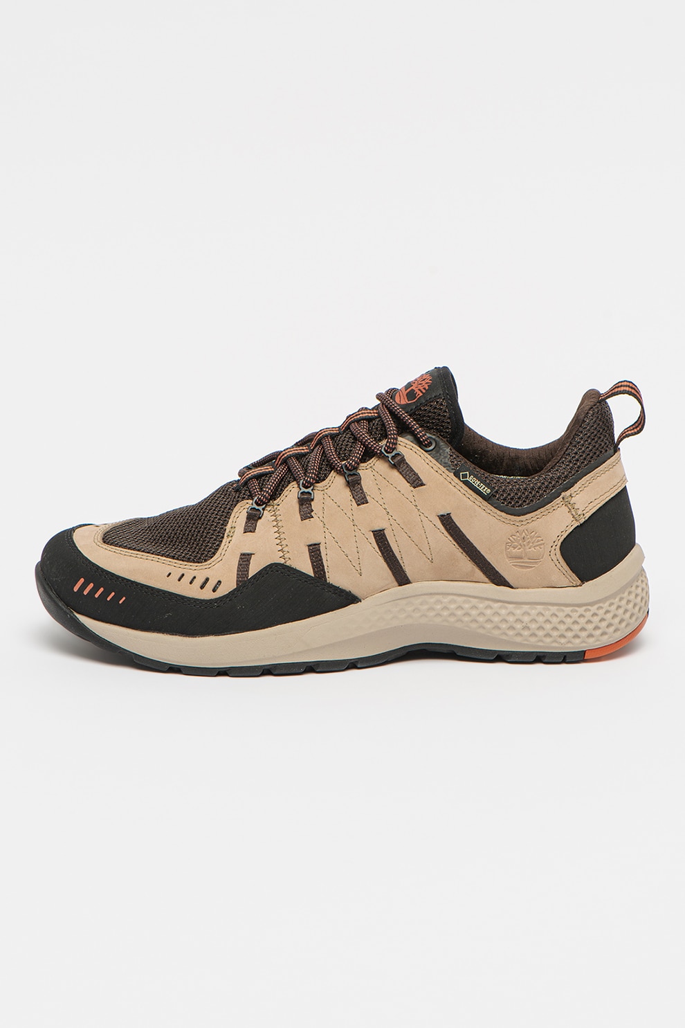 Timberland, Ghete scurte cu insertii de piele nabuc pentru drumetii Flyroam, Bej