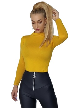 Bluza pe gat Juliet, tip body, Galben Bluza pe gat Juliet, tip body, Galben