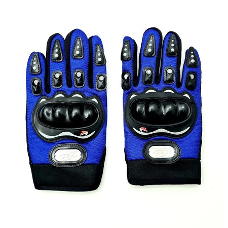 Manusi Moto, ATV cu Protectii pentru Monturi, Culoare Albastra, Marime L