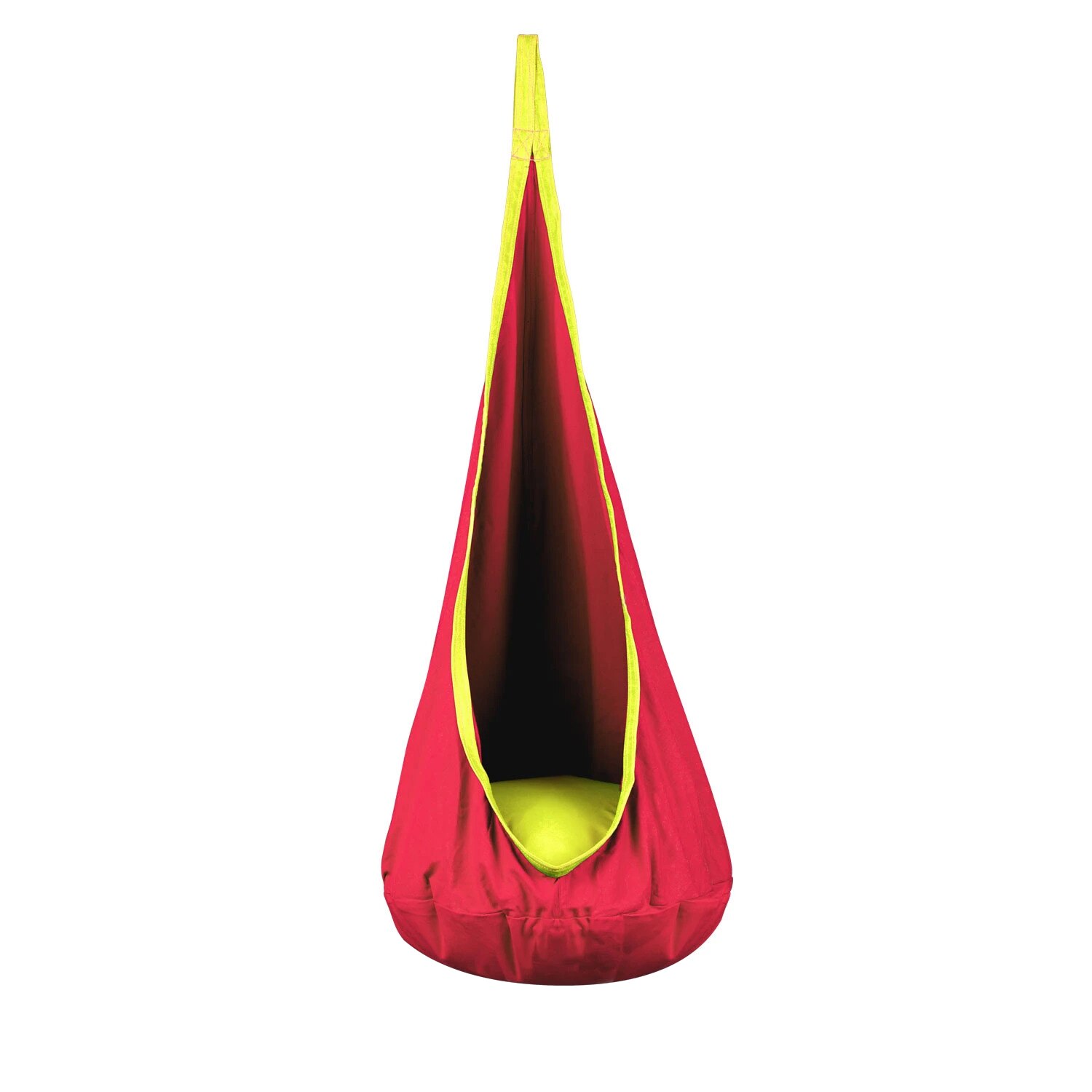 Scaun suspendat cu perna gonflabila pentru copii, cusatura rezistenta, husa cu fermoar, rosu, 140 x 55 cm