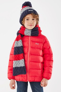 Mexx, Geaca cu gluga si aspect matlasat, Corai Mexx, Geaca cu gluga si aspect matlasat, Corai